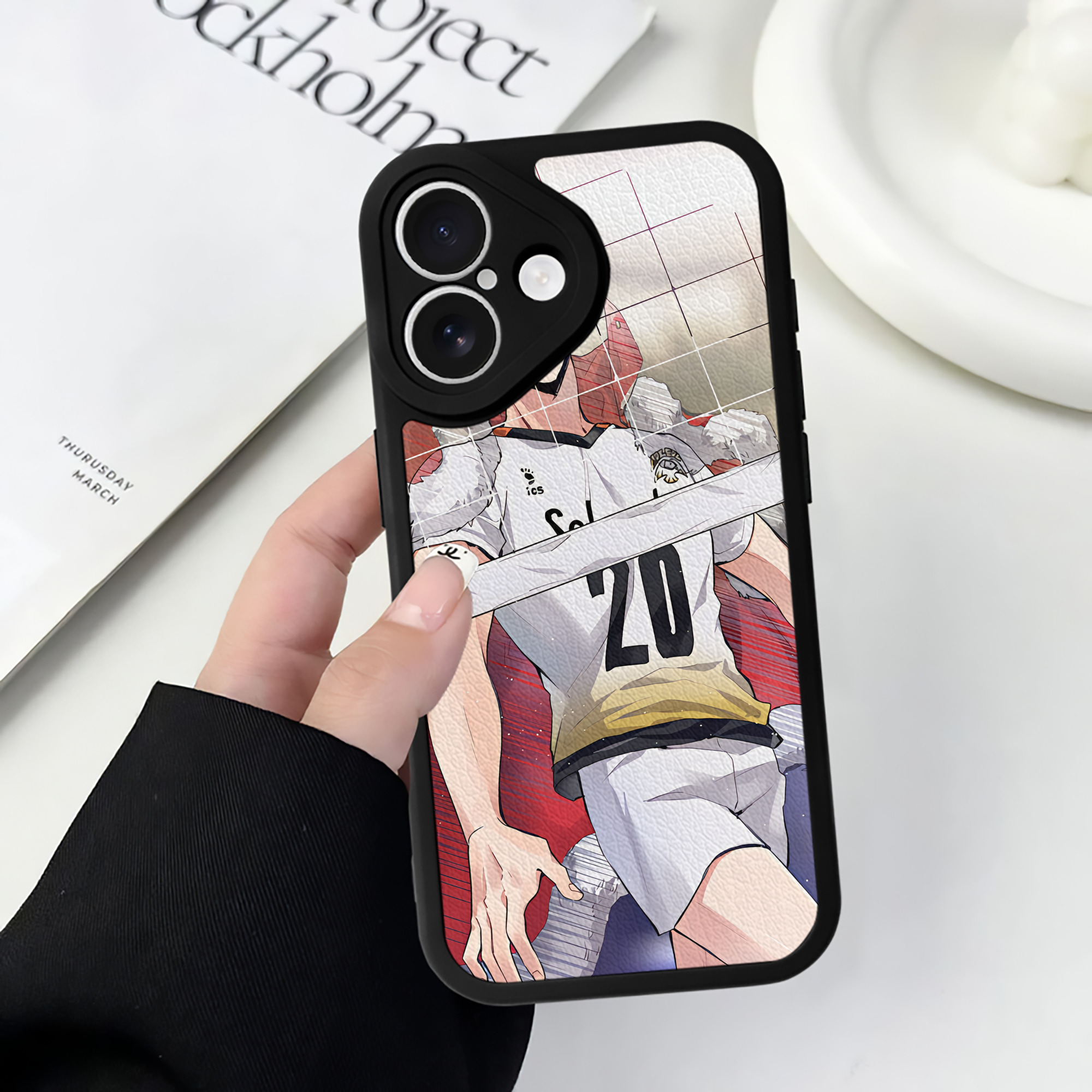 （画像用） ハイキュー!! Haikyu!! 【iPhone 16シリーズ対応】シリコンスマホケース（レザー調） 材質：シリコン